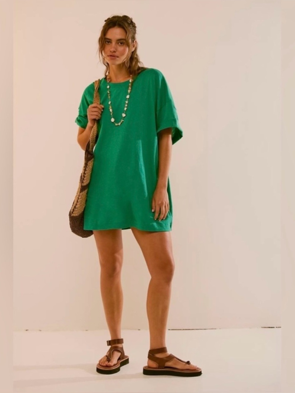 Free People Essential Extreme Crew Neck Mini Dress